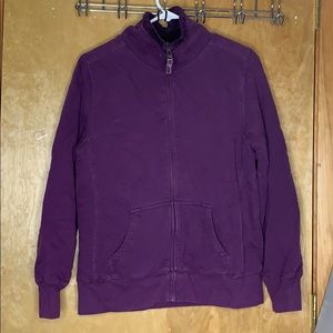 Purple fuzzy zip up